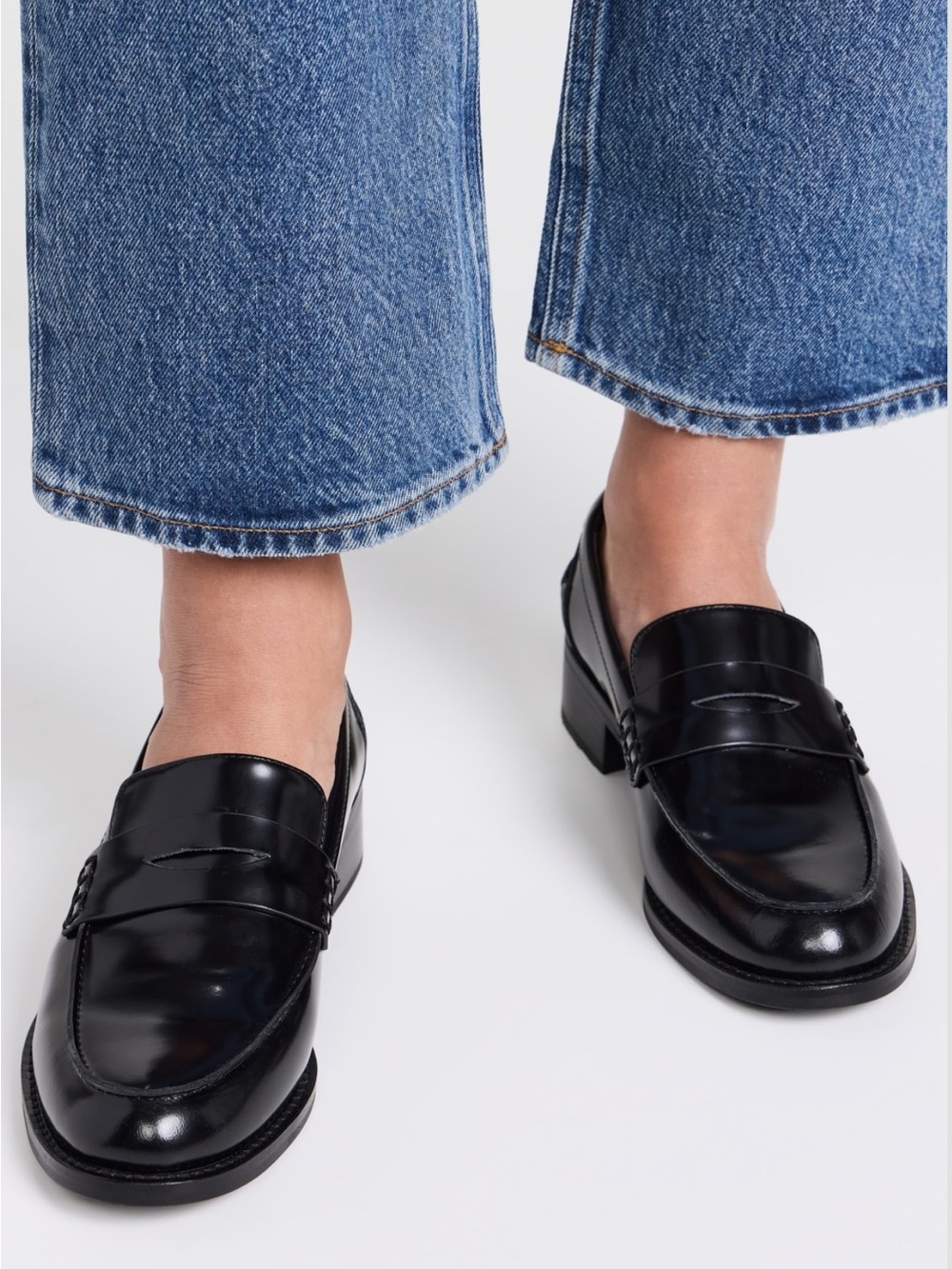 Intentionally Blank Classic Black Leather Women's Neighbor Loafers